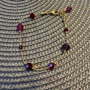 Elegant Pink, Purple and Gold Bracelet